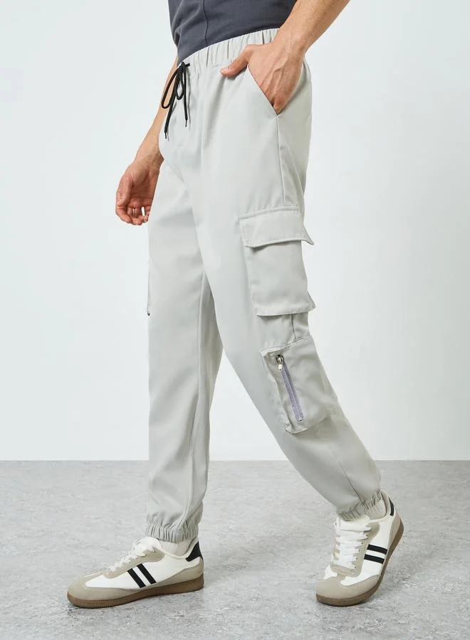 Take Two grey Men Grey Relaxed Fit Cargo Pants for Men | Best Price UAE